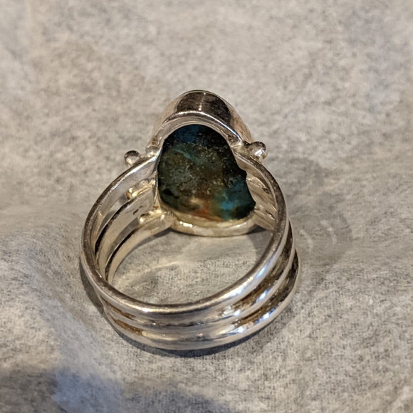 Green & Blue Opaline, 925 Ring, size 6.5 - Picture 5 of 11